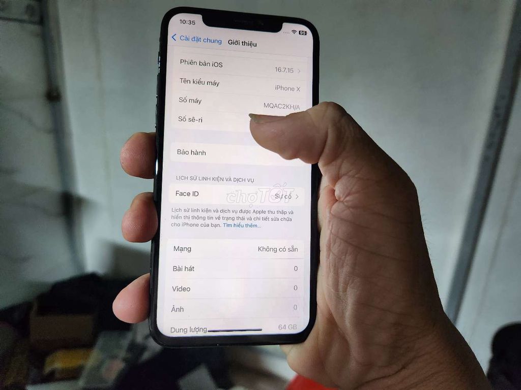 Apple iPhone X 64GB Đen Đã sử dụng. Mua bán Điện thoại tại Quận Bình Thạnh Tp Hồ Chí Minh được đăng bởi tùng  hình 1