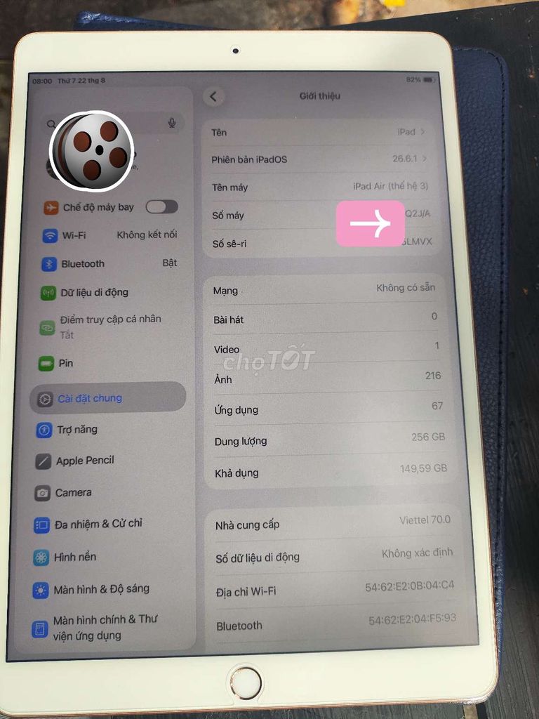 Apple iPad Air 3 256GB 4G Vàng hồng Đã sử dụng. Mua bán Máy tính bảng tại Quận Tân Phú Tp Hồ Chí Minh được đăng bởi Thọ Huỳnh Ngọc hình 1