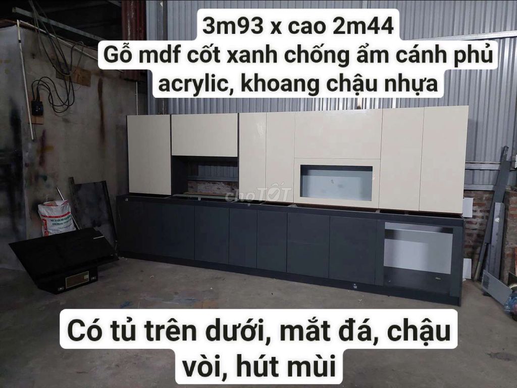 Tủ bếp gỗ MDF Acrylic Kem Xám. Mua bán Tủ, kệ gia đình tại Quận Hà Đông Hà Nội được đăng bởi Vũ văn khương hình 1