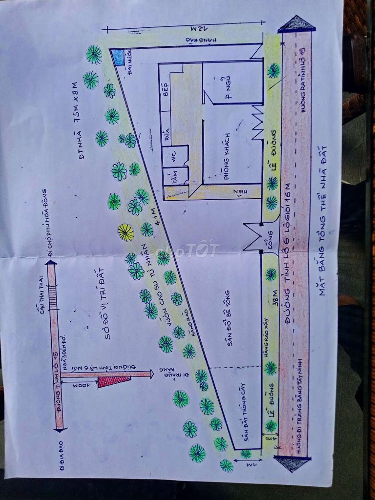 Đất vườn mặt tiền đường