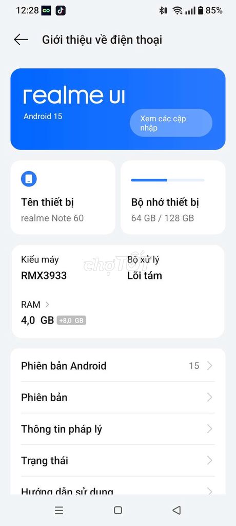realme Note 60 4GB 64GB/128GB Android 15. Mua bán Điện thoại tại Thành phố Đồng Xoài Bình Phước được đăng bởi Cuong Mr. hình 1