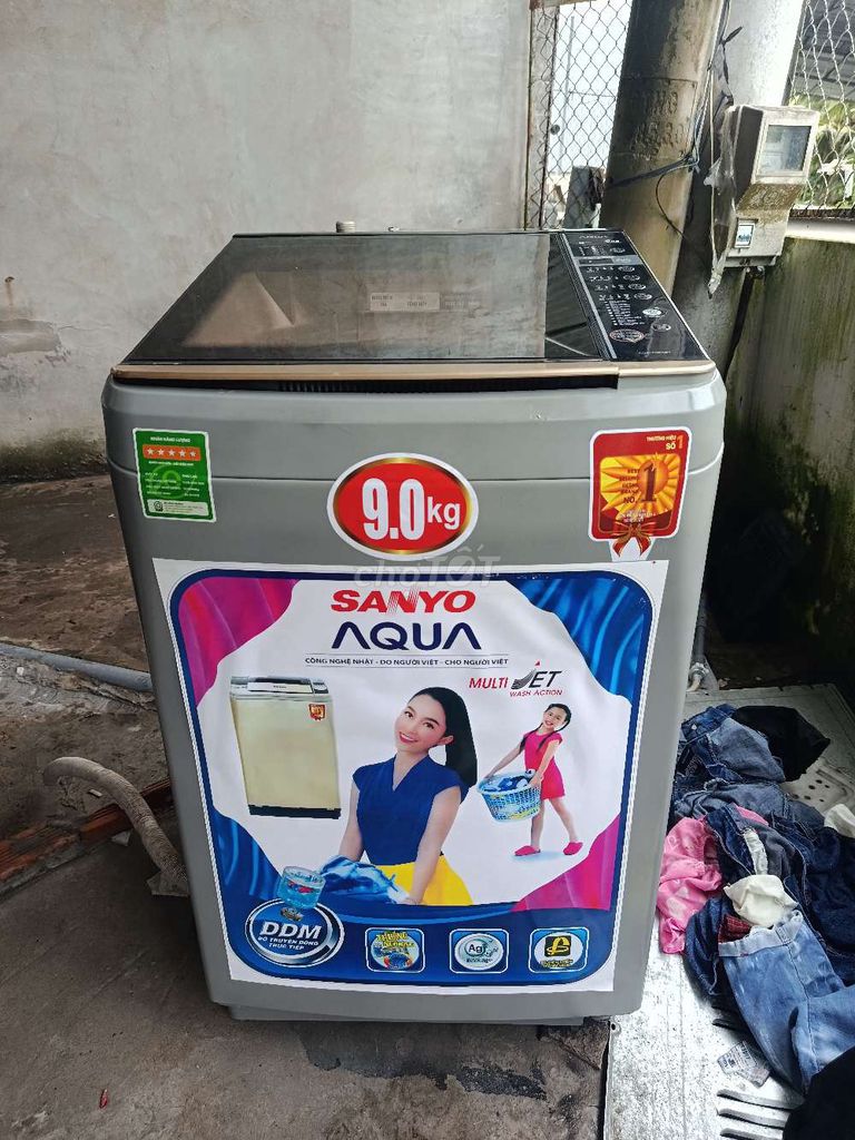 Máy giặt Sanyo Aqua AQW-D901BT 9.0 kg Xám. Mua bán Máy giặt tại Quận Ninh Kiều Cần Thơ được đăng bởi Hiếu  hình 1