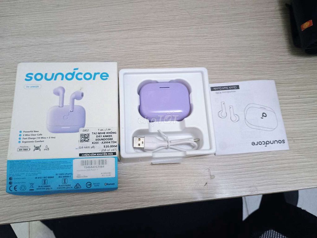 Tai nghe không dây Soundcore K201-A3994 Tím. Mua bán Tivi, Âm thanh tại Quận Bình Thạnh Tp Hồ Chí Minh được đăng bởi Kiếp Du Mục hình 1