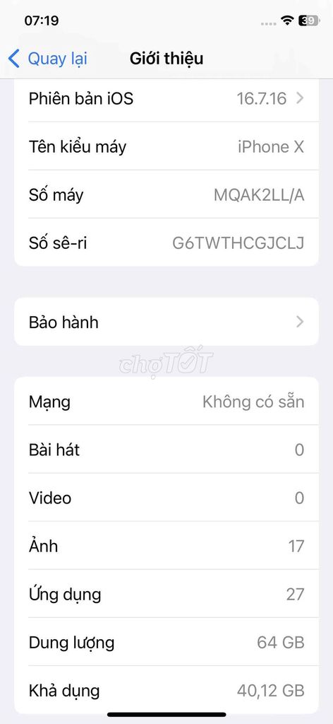Apple iPhone X 64GB Đen. Mua bán Điện thoại tại Thành phố Biên Hòa Đồng Nai được đăng bởi Tuấn Vũ hình 1