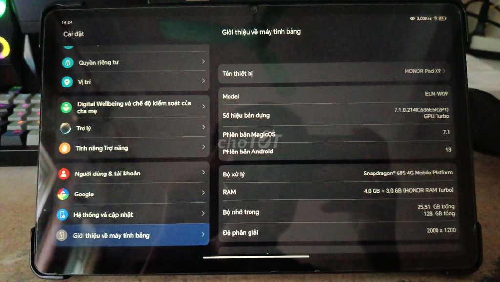 Honor Pad X9 11.5 inch 4GB/128GB. Mua bán Máy tính bảng tại Huyện Đông Anh Hà Nội được đăng bởi Văn Đạt hình 1
