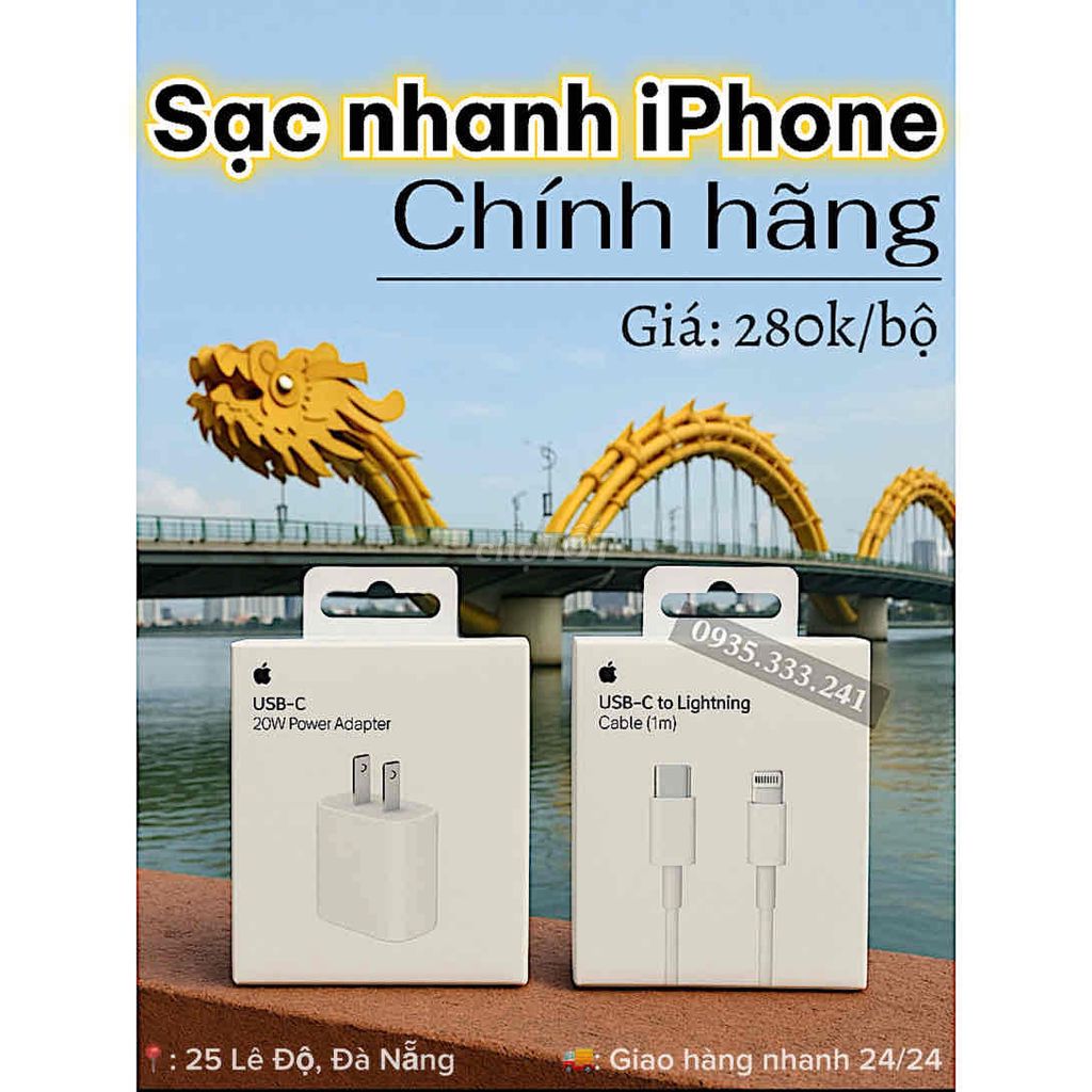 Sạc nhanh iPhone chính hãng bộ củ dây iP 15 16 17. Mua bán Phụ kiện (Màn hình, Chuột...) tại Quận Thanh Khê Đà Nẵng được đăng bởi Bi Nguyễn  hình 1