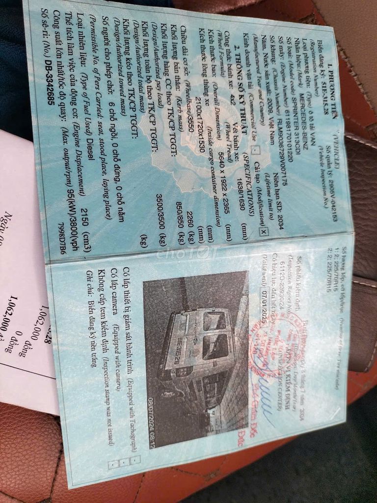 BÁN XE MERCEDES-BENZ SPRINTER  HẠ TẢI 6 CHỖ. Mua bán Ô tô tại Quận Gò Vấp Tp Hồ Chí Minh được đăng bởi chính chủ hình 3