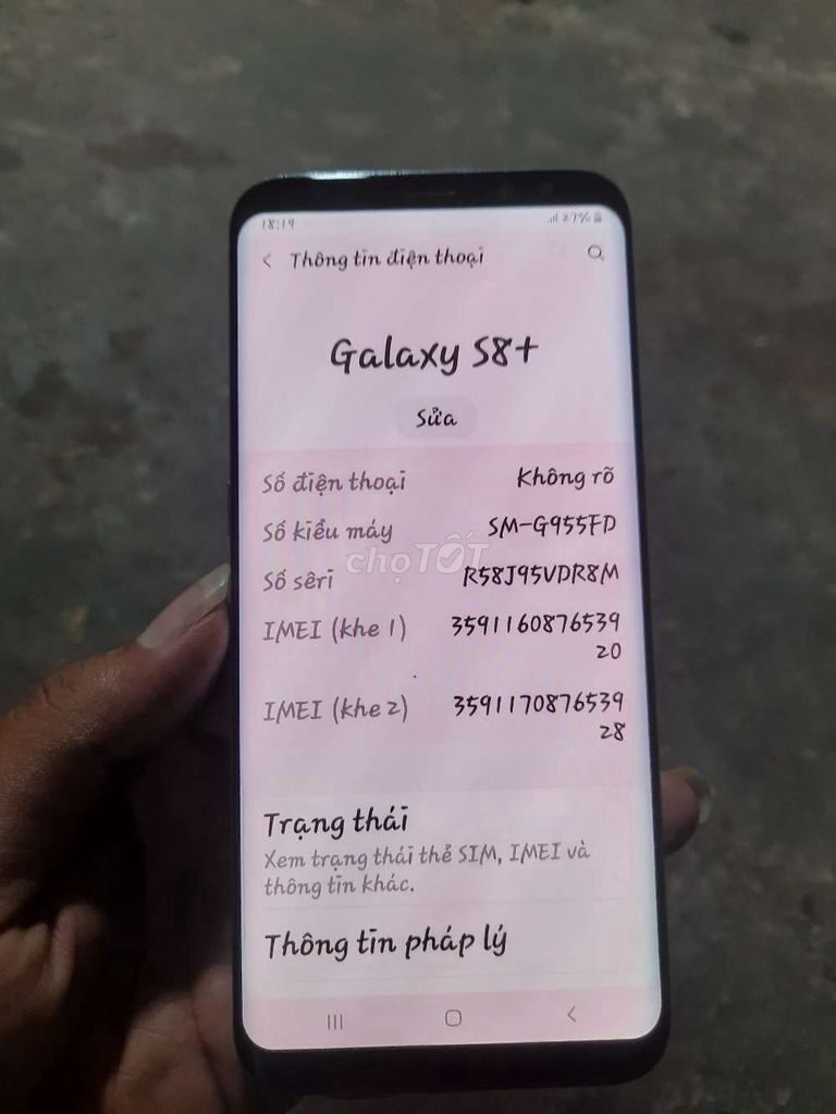 Samsung Galaxy S8+  full chức năng.. Mua bán Điện thoại tại Huyện Củ Chi Tp Hồ Chí Minh được đăng bởi Hoàng Nguyễn Hồng Ân hình 1