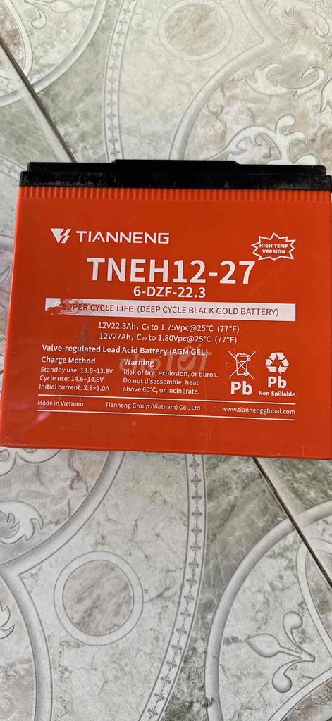 Bán bình ác quy TNEF12-27(6-DZH-22.3). Mua bán Bếp, lò, đồ điện nhà bếp tại Thành phố Thái Bình Thái Bình được đăng bởi Trần Thanh Hùng hình 1