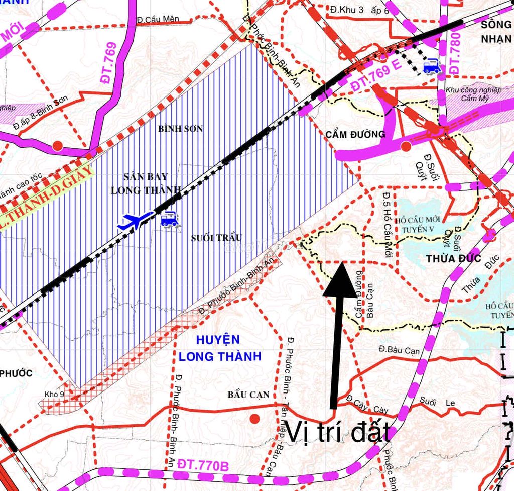 Bán 5244m2 ngay cổng sau sân bay Long Thành, giá chỉ 1,3tr/m2