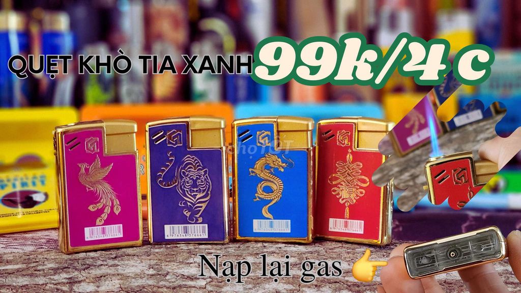 99k/4 cái Quẹt khò tia xanh Bơm được