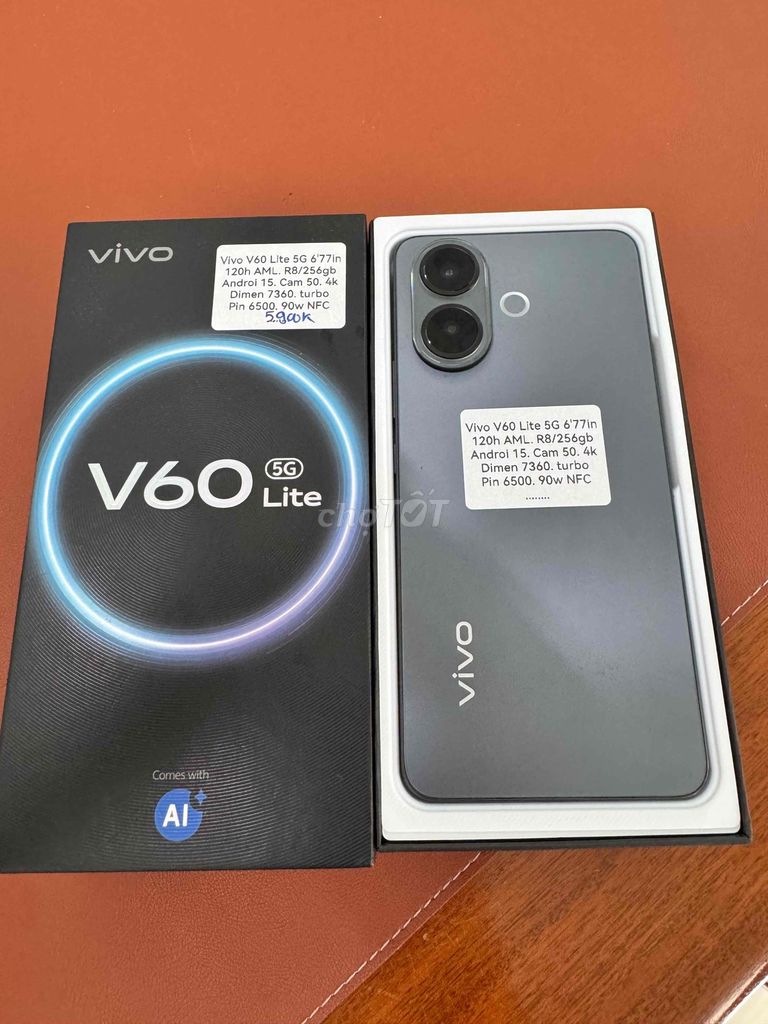 Vivo V60 Lite 5G 256GB Xám. Mua bán Điện thoại tại Thành phố Thủ Dầu Một Bình Dương được đăng bởi TTMobileBD hình 1