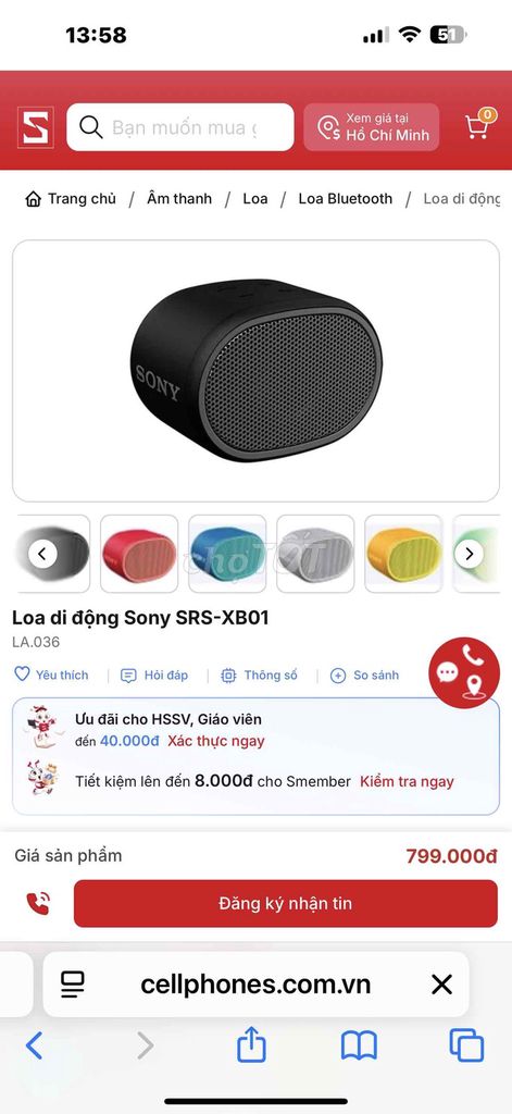 Loa di động Sony SRS-XB01 Đen. Mua bán Tivi, Âm thanh tại Quận Tân Phú Tp Hồ Chí Minh được đăng bởi LƯU TRUNG THÀNH hình 1