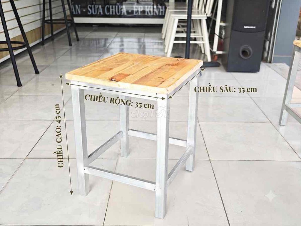 Ghế quán ăn Gỗ Kim loại Nâu Bạc 45cm. Mua bán Bàn ghế tại Huyện Củ Chi Tp Hồ Chí Minh được đăng bởi Mr V hình 1