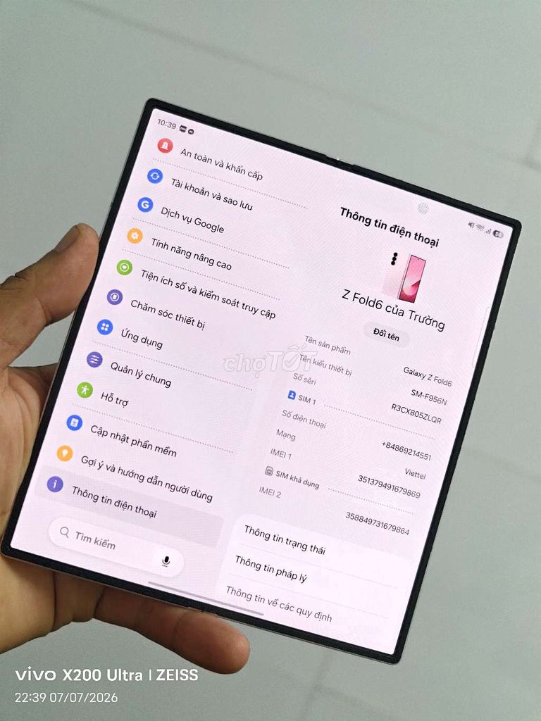 Samsung Galaxy Z Fold6 256GB Hồng. Mua bán Điện thoại tại Thành phố Bến Tre Bến Tre được đăng bởi Lê Trường hình 1