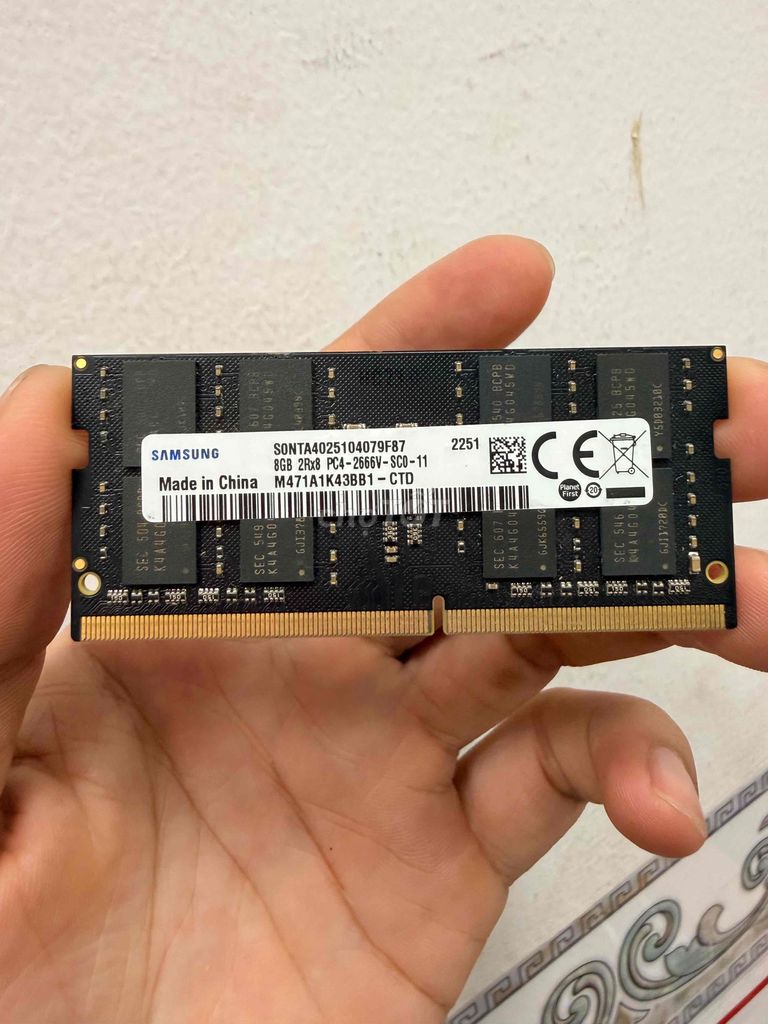 RAM Samsung 8GB DDR4 2666MHz Dual Rank. Mua bán Linh kiện (RAM, Card...) tại Thành phố Phan Thiết Bình Thuận được đăng bởi Minh Phát hình 1