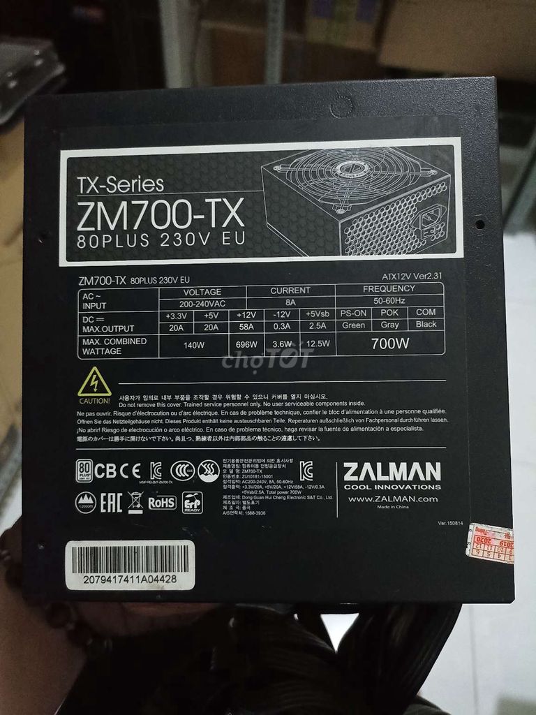 Nguồn máy tính ZALMAN ZM700-TX 80Plus Led Xanh