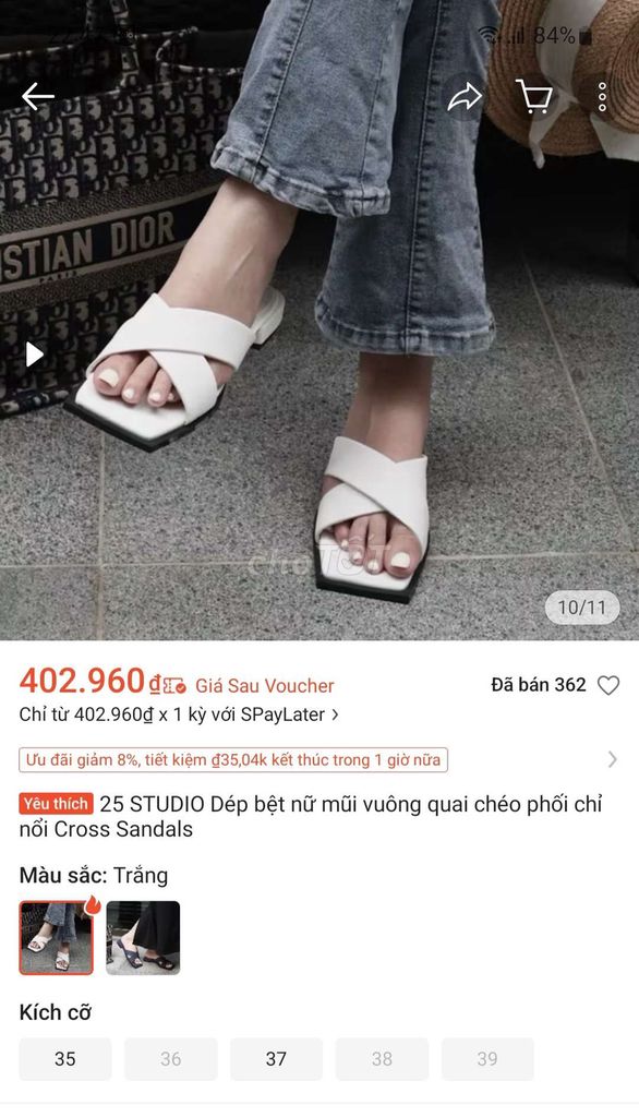 Dép quai chéo nữ màu trắng. Mua bán Giày dép tại Quận 10 Tp Hồ Chí Minh được đăng bởi Châu Gia hình 1
