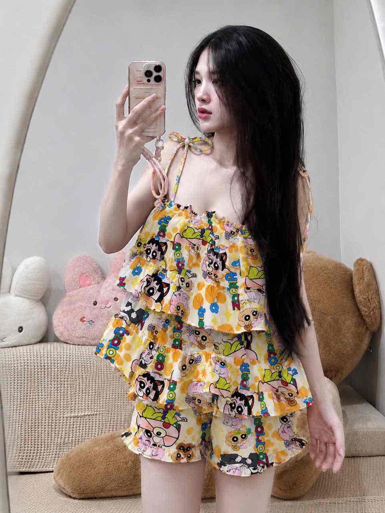 Đồ bộ nữ vải thoáng mát họa tiết. Mua bán Quần áo tại Huyện Bình Chánh Tp Hồ Chí Minh được đăng bởi Quynh hình 1