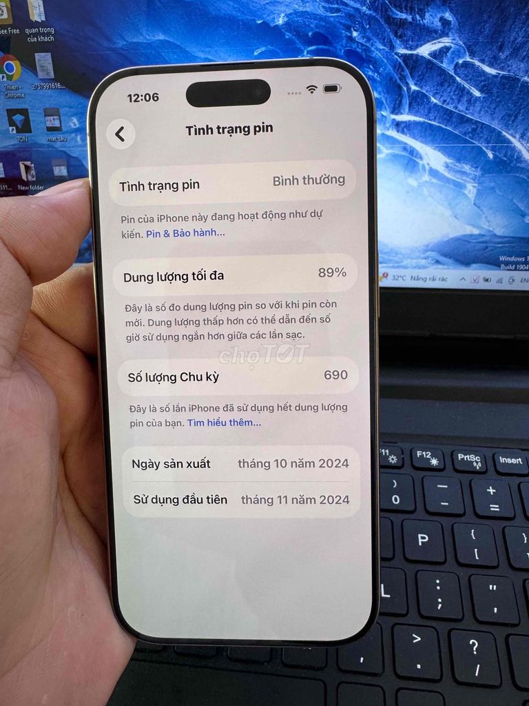 Apple iPhone 16 Pro 128GB Vàng. Mua bán Điện thoại tại Quận 6 Tp Hồ Chí Minh được đăng bởi QUỐC THIÊN BÁN GÓP 0 ĐỒNG  hình 1