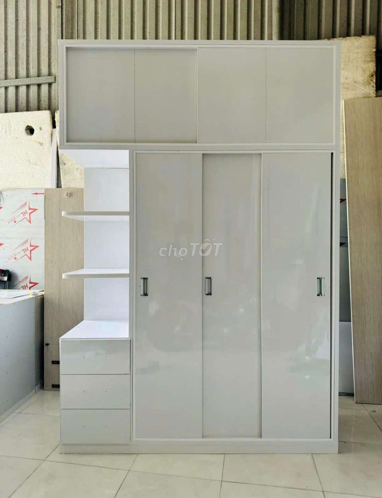 TỦ NHỰA CỬA LÙA 3 CÁNH 1 KỆ MÀU TRẮNG CAO 2M4 . Mua bán Tủ, kệ gia đình tại Quận Gò Vấp Tp Hồ Chí Minh được đăng bởi Tủ nhựa đài loan hoàng quân hình 1
