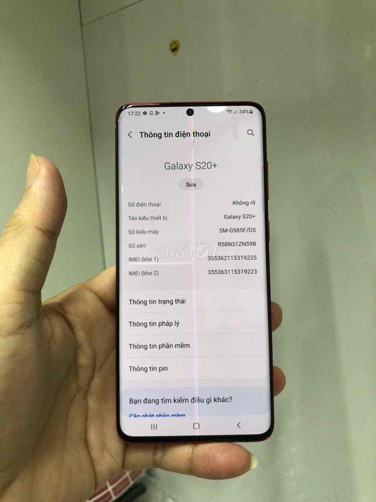 Samsung Galaxy S20+ 128GB Đỏ. Mua bán Điện thoại tại Quận Phú Nhuận Tp Hồ Chí Minh được đăng bởi hoang anh 255 hình 1