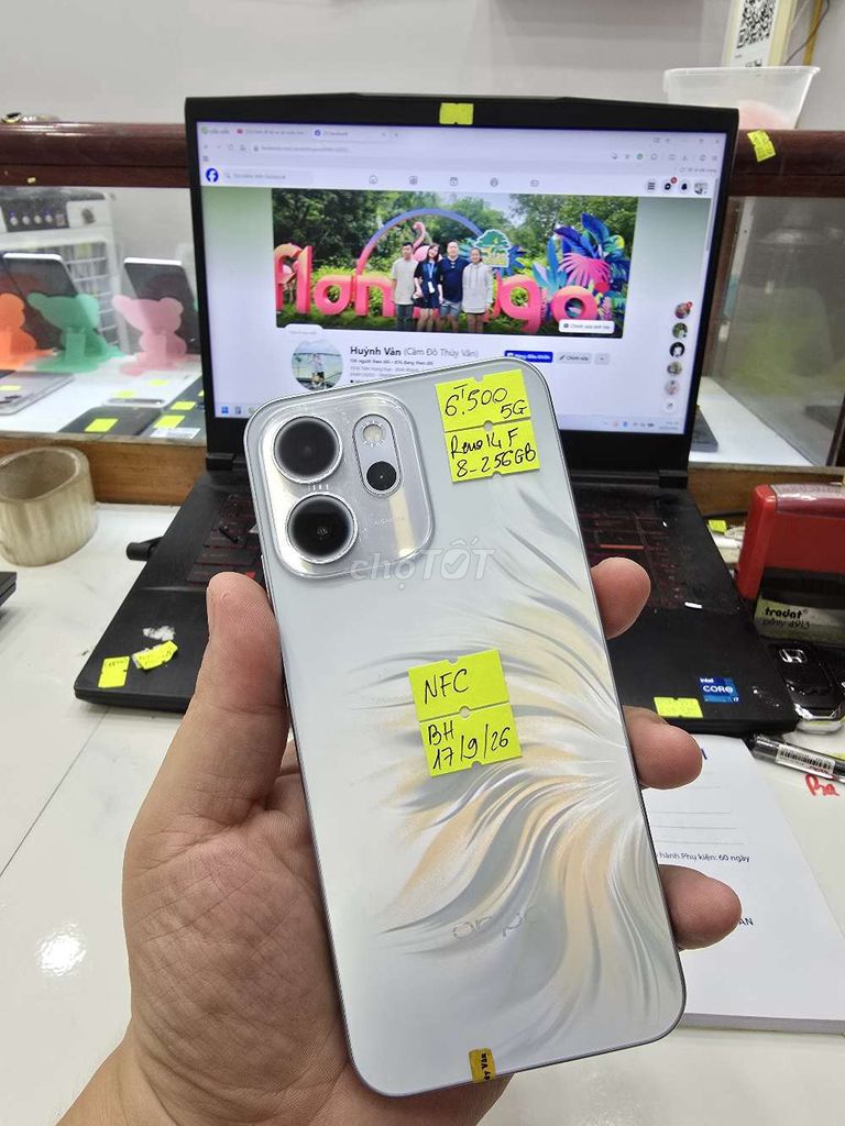 Oppo Reno14 F 5G 256GB Trắng. Mua bán Điện thoại tại Thành phố Long Xuyên An Giang được đăng bởi Facebook Cầm Đồ Thúy Vân hình 1