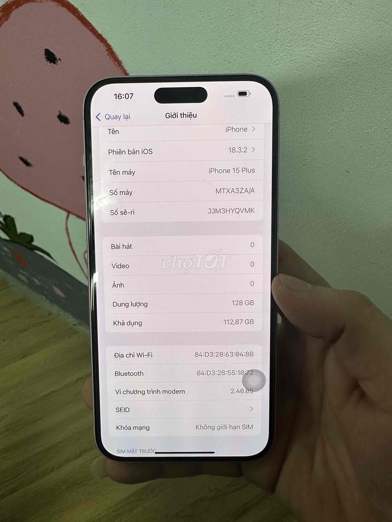 Ip 15PLUS 128g màu Hồng zin all
