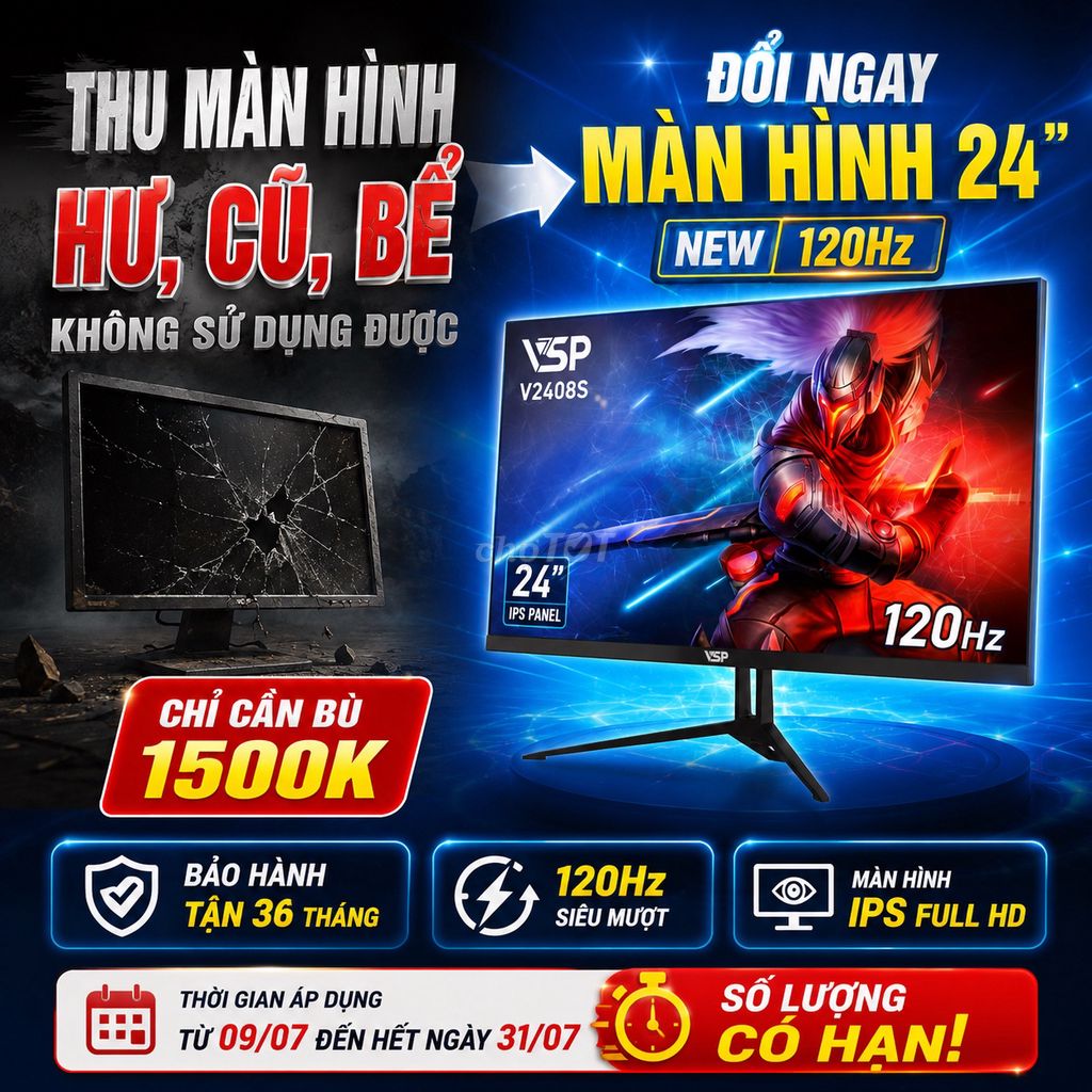 Thu Màn Hư hỏng đổi màn 24" . Mua bán Phụ kiện (Màn hình, Chuột...) tại Quận 11 Tp Hồ Chí Minh được đăng bởi Vi Tính Lâm Dũng hình 1