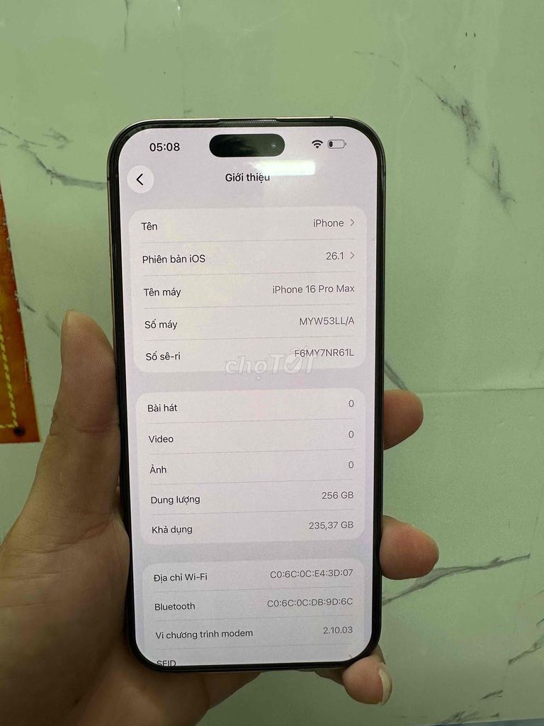 Apple iPhone 16 Pro Max 256GB Vàng đẹp 98%. Mua bán Điện thoại tại Quận Hà Đông Hà Nội được đăng bởi Mai duy Luong hình 1