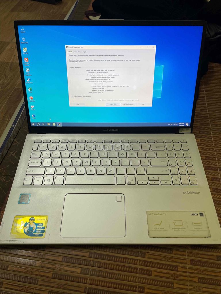 ASUS VivoBook 15 i5 8GB/1TB Bạc. Mua bán Laptop tại Quận Hoàng Mai Hà Nội được đăng bởi linh tùng hình 1