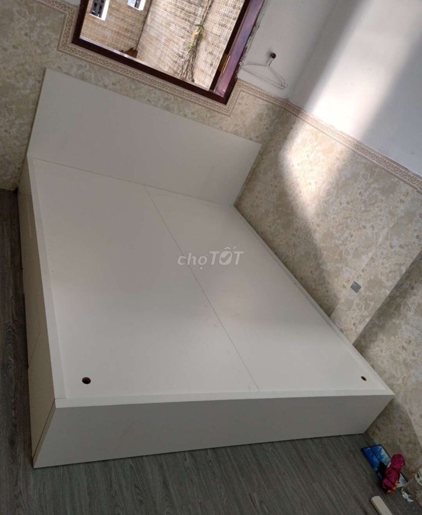 GIƯỜNG HỘP GỖ CÔNG NGHIỆP MDF 1M6*2M CÓ 2 HỘP KÉO