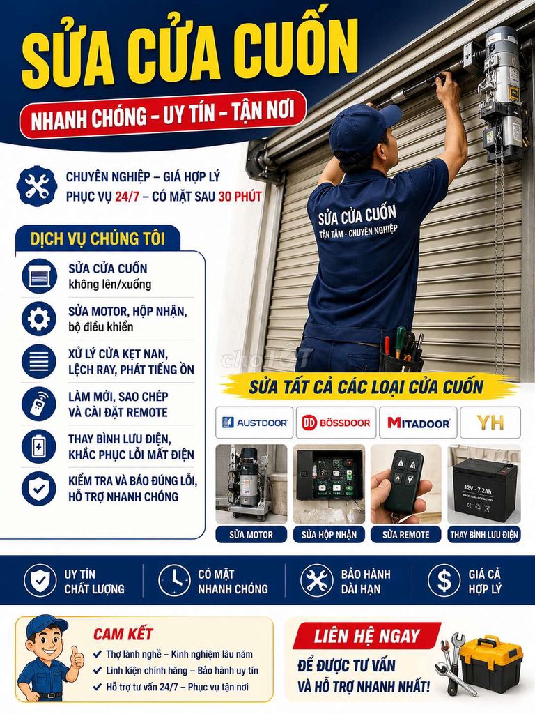 Dịch vụ sửa cửa cuốn 24/7 tận nơi. Dịch vụ tại Quận Bình Tân Tp Hồ Chí Minh được đăng bởi Phạm Bảo Nam hình 1