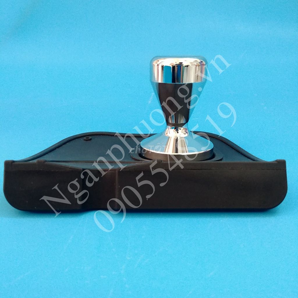 Combo tamper inox nén cà phê và đế cao su lớn