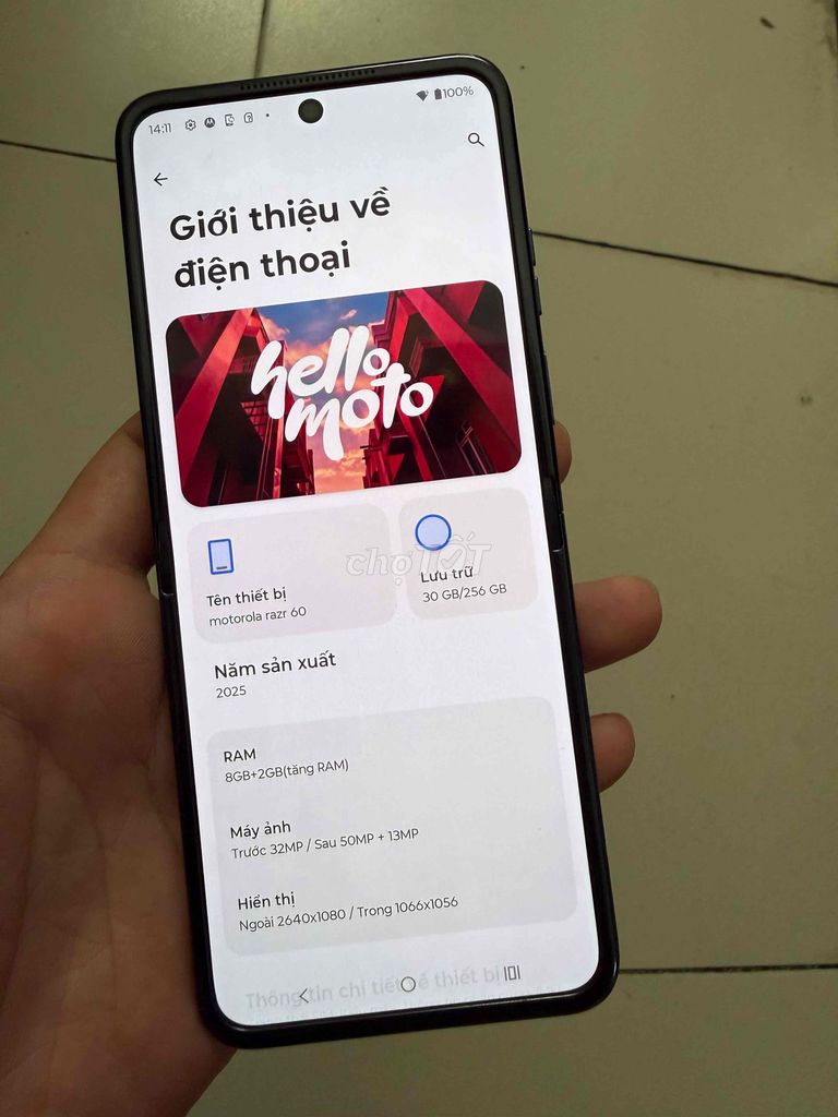 Motorola Razr 60 256GB Xanh. Mua bán Điện thoại tại Quận 6 Tp Hồ Chí Minh được đăng bởi Tuyền hình 1