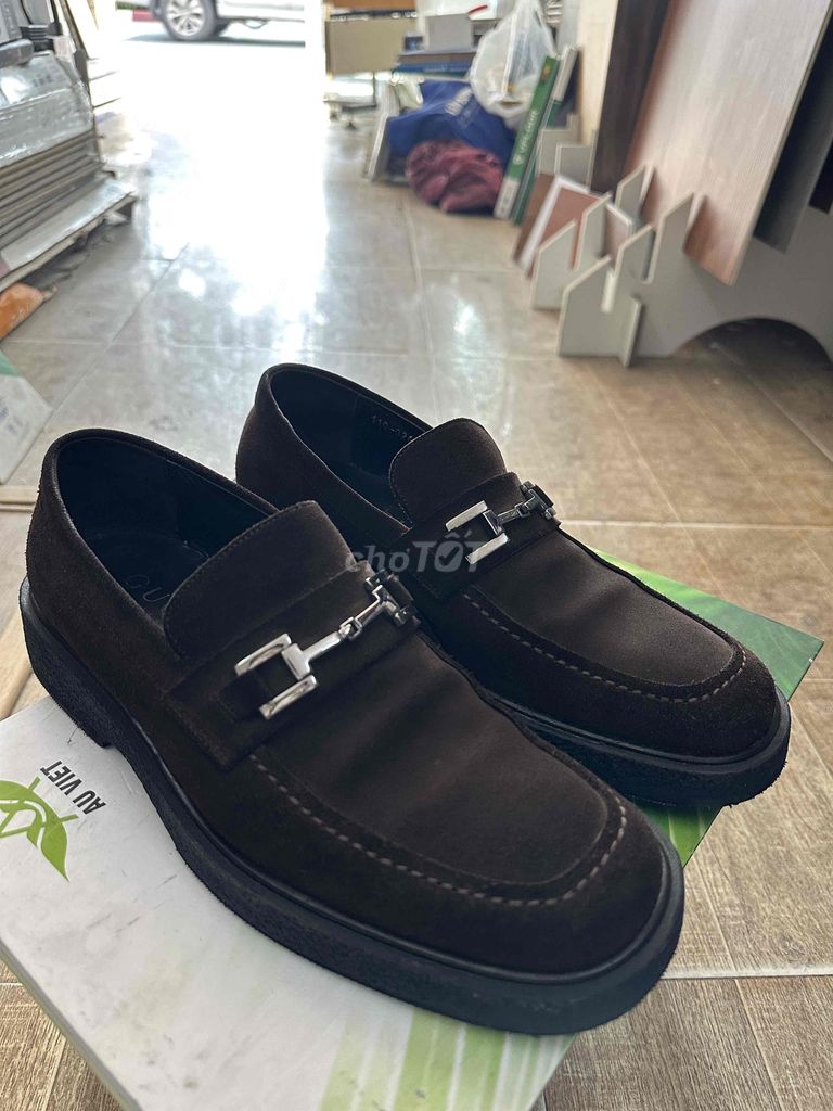 Giày lười loadfer da lộn Gucci horsebit sz 40-40.5