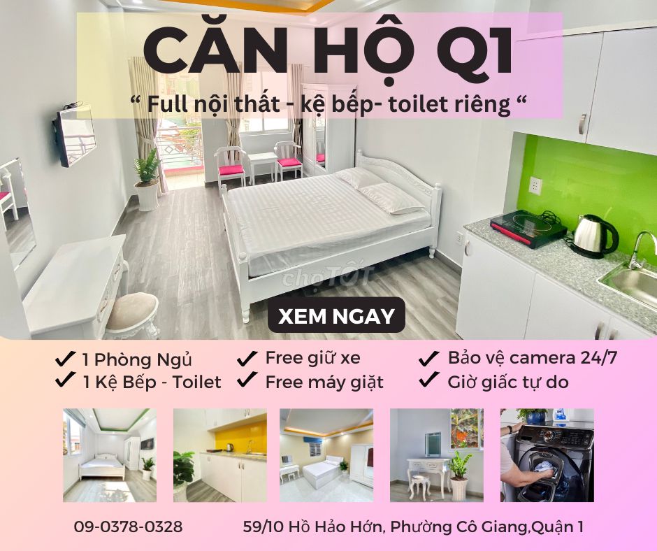 Căn hộ Q1 FULL NT MỚI-Gần ĐH Văn Lang