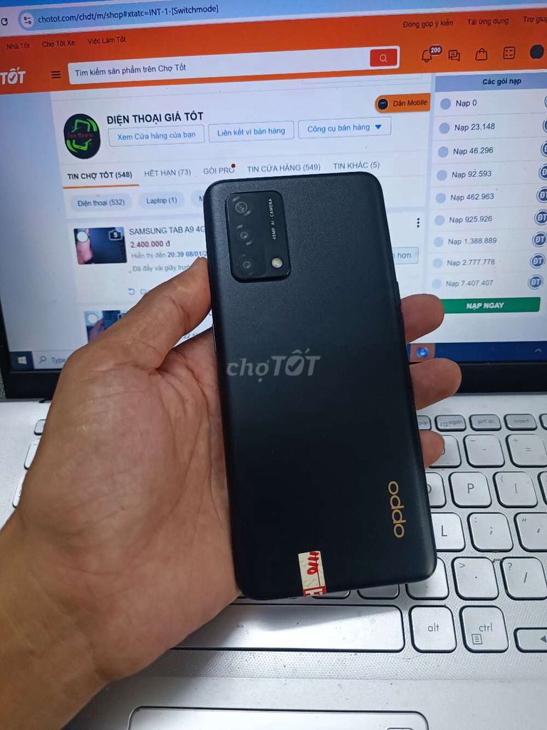 OPPO A95 8GB.128GB PIN 5000 SNAP 662 KO VÂN TAY. Mua bán Điện thoại tại Quận Bình Thạnh Tp Hồ Chí Minh được đăng bởi Dân Mobile hình 1