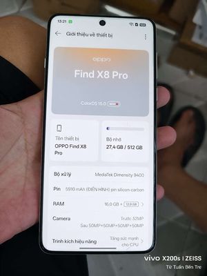 Điện thoại OPPO Find X8 Pro 512GB 16GB RAM. Mua bán Điện thoại tại Huyện Châu Thành Bến Tre được đăng bởi Từ Tuấn Bến Tre