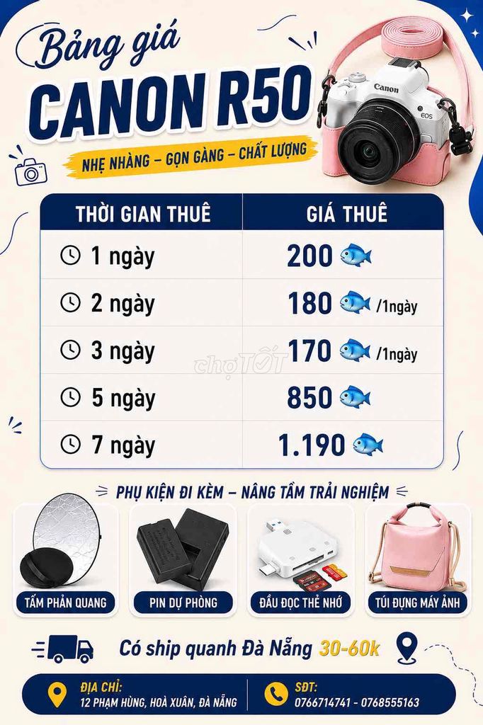 Máy ảnh Canon R50 Trắng. Mua bán Máy ảnh, Máy quay tại Quận Cẩm Lệ Đà Nẵng được đăng bởi Văn tuấn Nguyễn hình 1