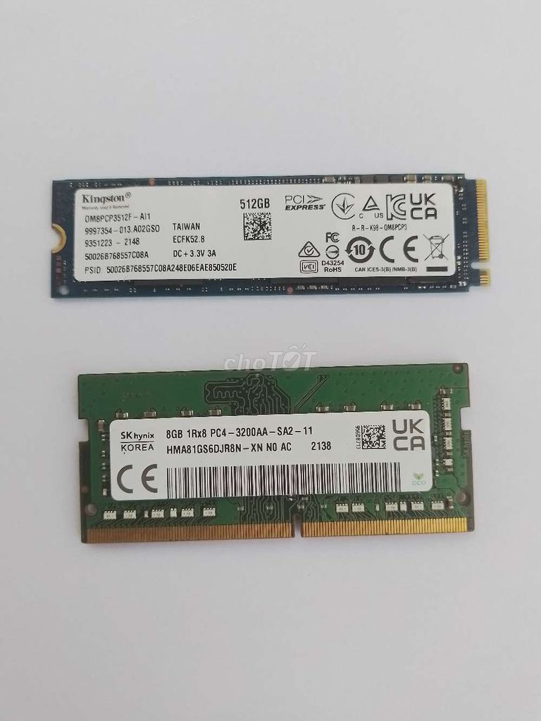 RAM laptop 8g, ssd nvme 512g. Mua bán Linh kiện (RAM, Card...) tại Huyện Vũng Liêm Vĩnh Long được đăng bởi nguyễn thành thi hình 1