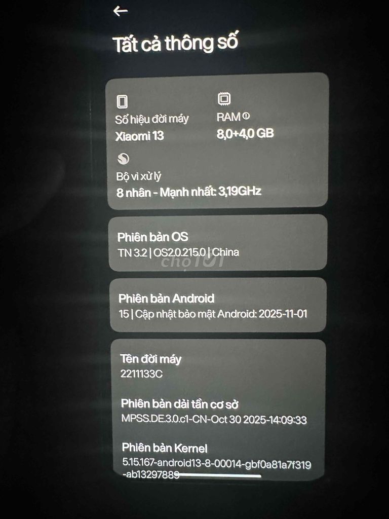 Xiaomi 13 256GB Trắng. Mua bán Điện thoại tại Huyện Hải Hậu Nam Định được đăng bởi Mai hoàng long hình 1