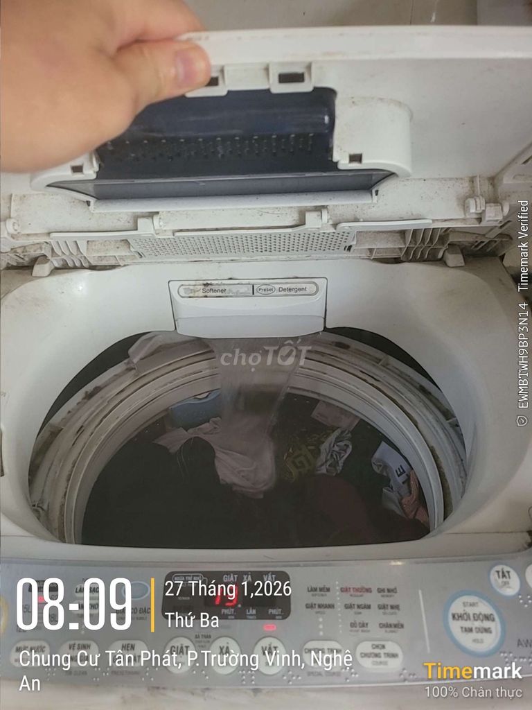 Máy giặt Toshiba 9kg lồng đứng. Mua bán Máy giặt tại Thành phố Vinh Nghệ An được đăng bởi Sông Lam hình 1