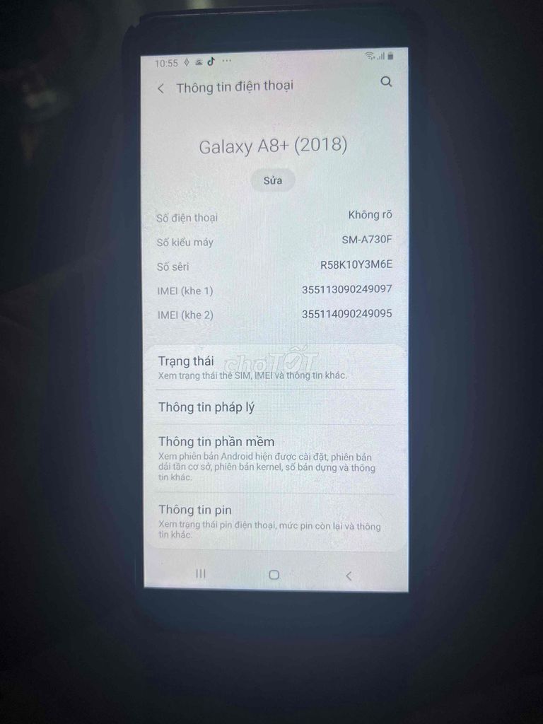 Xác Samsung Galaxy A8 Plus 6/64. Mua bán Điện thoại tại Quận Tân Bình Tp Hồ Chí Minh được đăng bởi Tin Phan hình 1