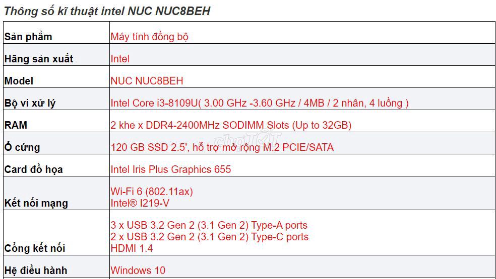 Máy tính đồng bộ Mini intel NUC Ngon