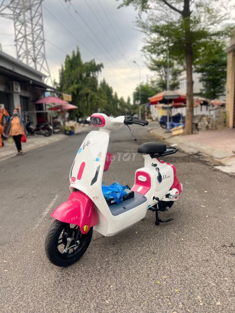 Xe đạp điện màu hồng côn suất 500W. Mua bán Xe điện tại Huyện Thủ Thừa Long An được đăng bởi Đồng Đức hình 3