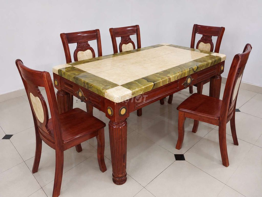 Bàn ăn Mặt đá Nâu 90x170cm 5 ghế. Mua bán Bàn ghế tại Quận Tân Bình Tp Hồ Chí Minh được đăng bởi Mk CHU hình 1