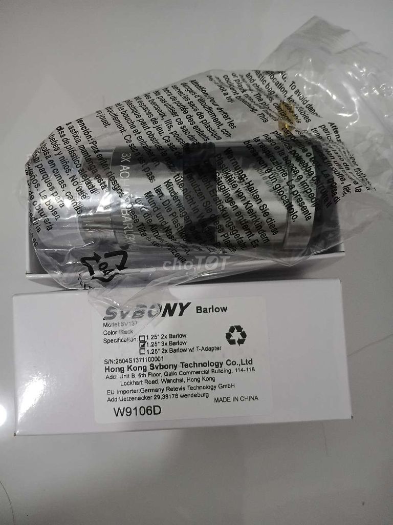 Ống kính Barlow SVBONY SV137 Đen. Mua bán Đồ chuyên dụng, Giống nuôi trồng tại Thành phố Long Xuyên An Giang được đăng bởi Huynh Nga hình 1