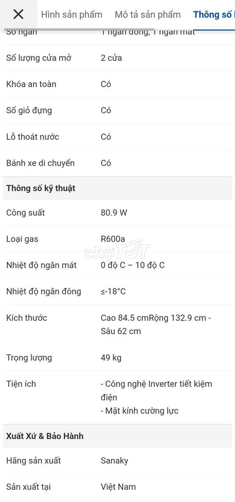 Tủ đông Sanaky VH-4099W4K 280 lít. Mua bán Tủ lạnh tại Huyện Nhà Bè Tp Hồ Chí Minh được đăng bởi Tấn Trung hình 1