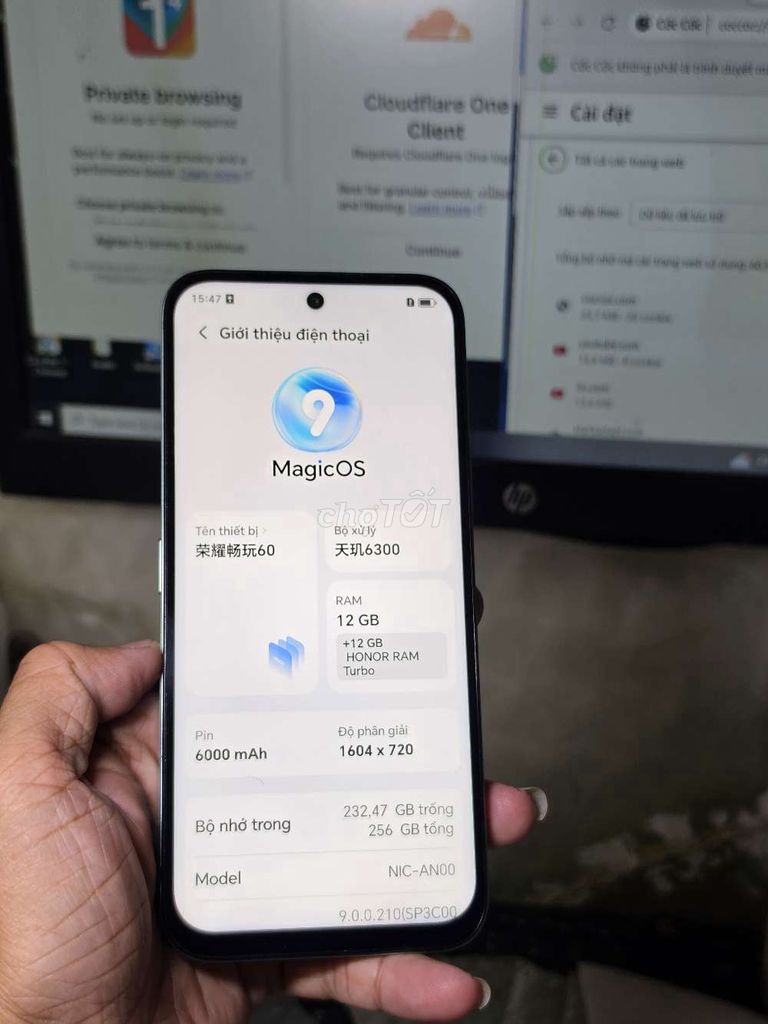 Honor 60 12GB/256GB 99% như mới zin toàn bộ . Mua bán Điện thoại tại Quận 8 Tp Hồ Chí Minh được đăng bởi Thiên Hòa mobile  hình 1